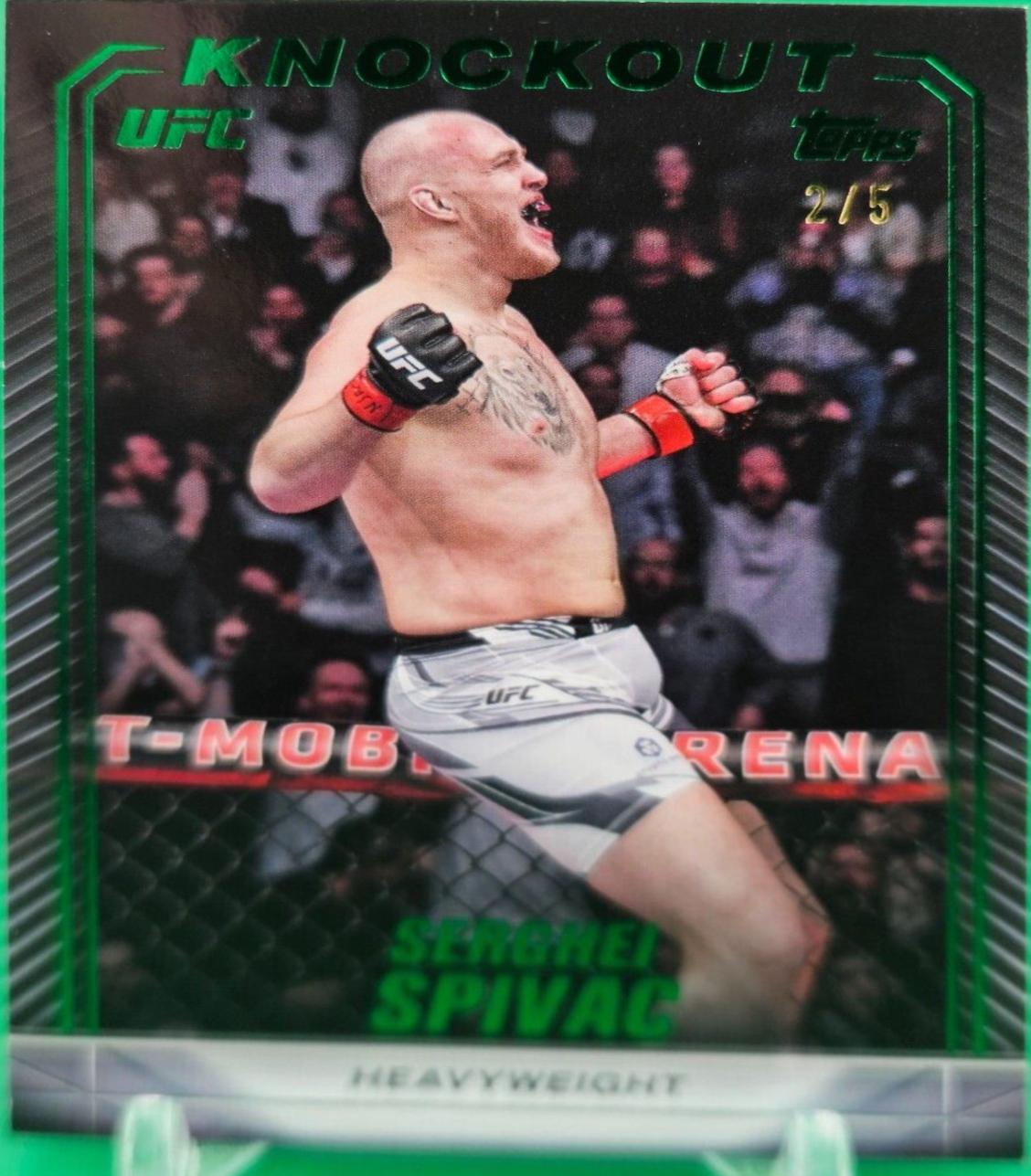 Serghei Spivac 2024 Topps Knockout UFC Base #26 Emerald