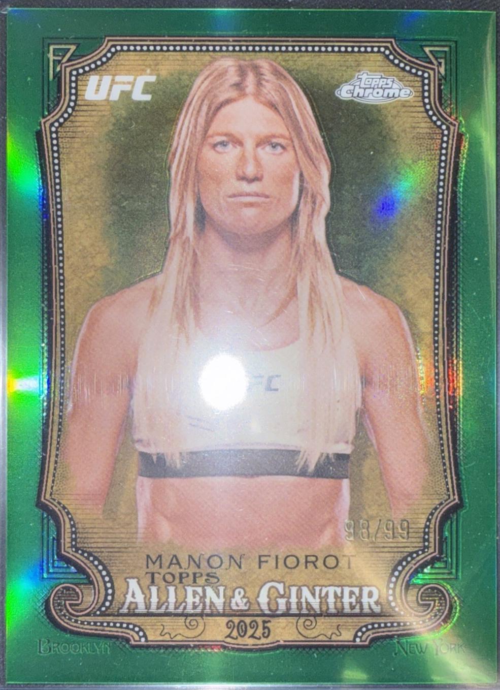 Manon Fiorot 2025 Topps Chrome UFC Allen & Ginter #AAG-9 Green Refractor