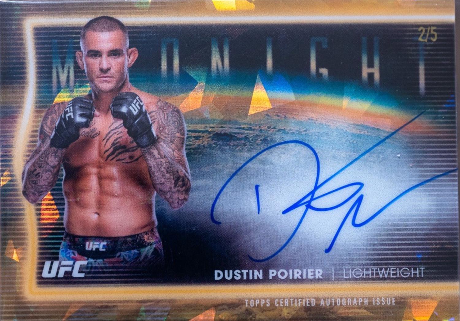 Dustin Poirier 2025 Topps Midnight UFC Horizon Signatures #HNS-DP Black Light