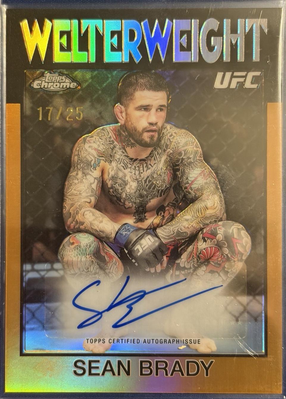Sean Brady 2026 Topps Chrome UFC 1986 Topps Signatures #86S-SB Orange Refractor