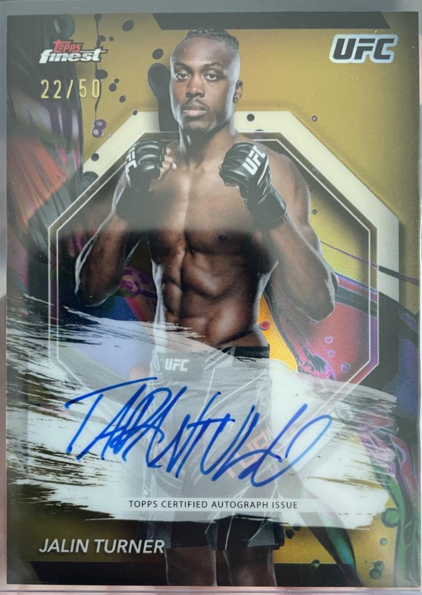 Jalin Turner 2024 Topps Finest UFC Finest Autographs #FA-JTR Gold Refractor