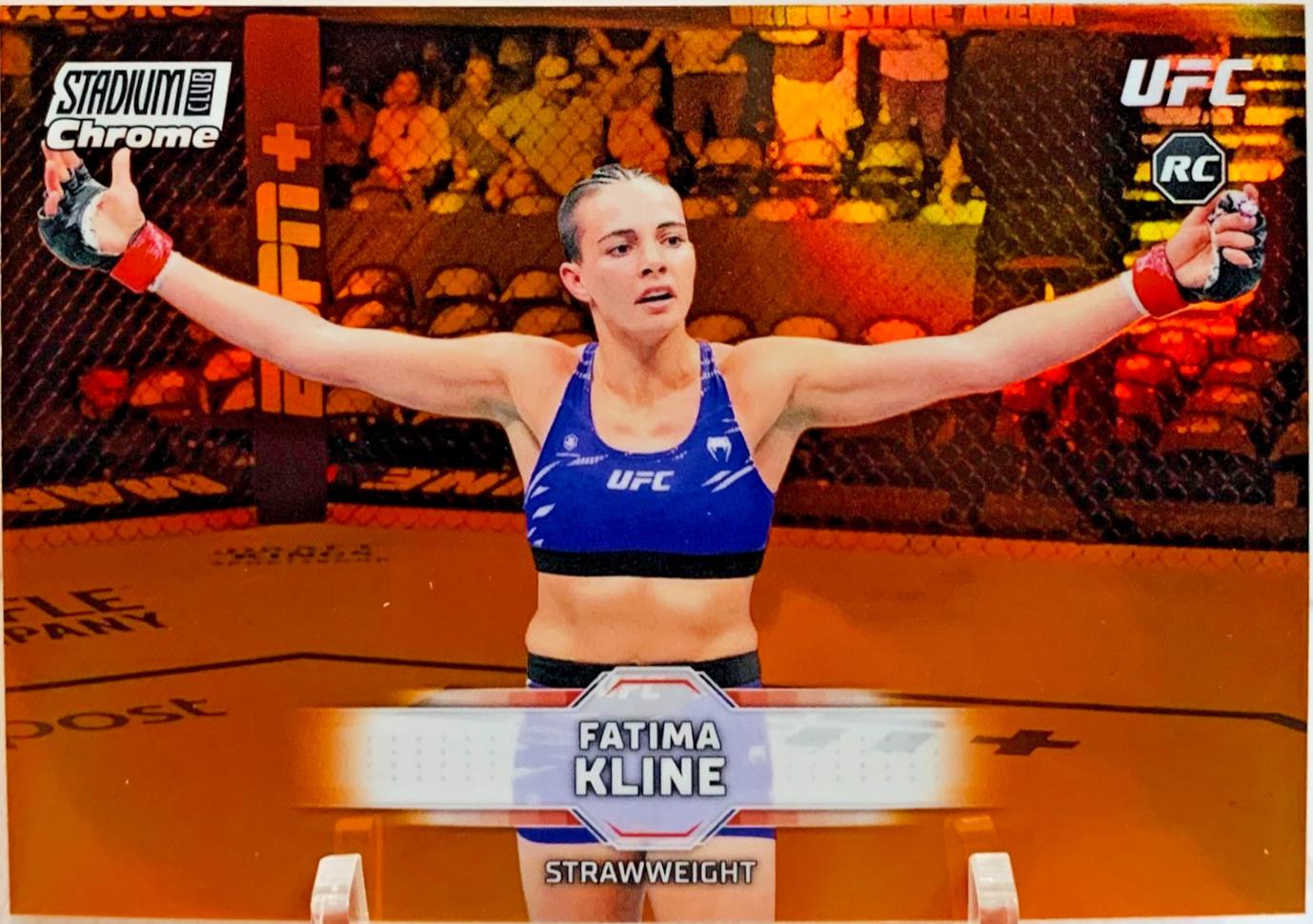 Fatima Kline 2026 Topps Stadium Club UFC Chrome Base #CB-139 Tie-Dye Refractor