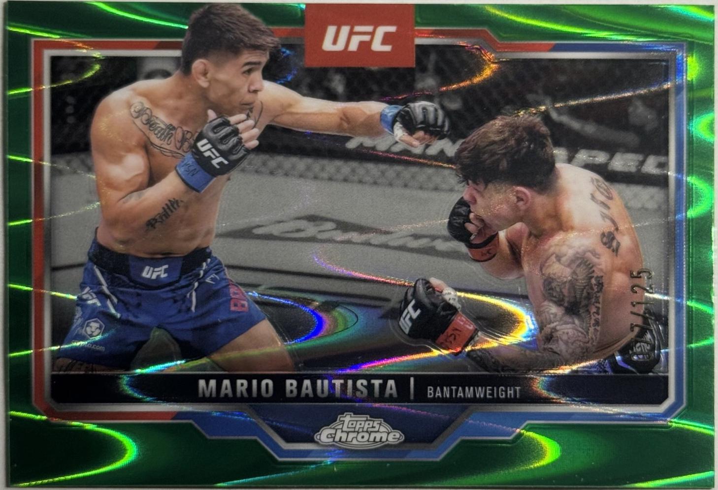 Mario Bautista 2025 Topps Chrome UFC Base #98 Green Wave