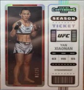 Yan Xiaonan 2023 Panini Chronicles UFC Base Contenders Season Ticket #104 Silver