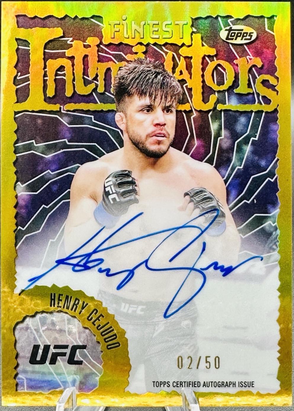 Henry Cejudo 2024 Topps Finest UFC Intimidators Autographs #IA-HCO Gold Refractor