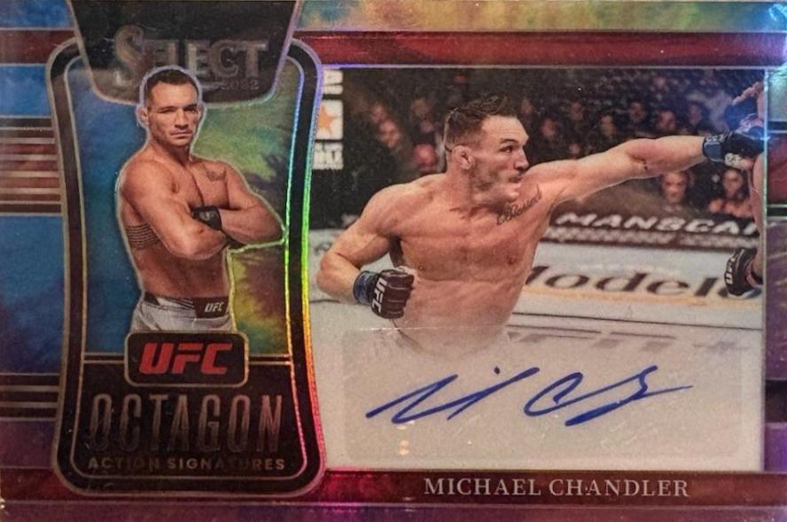 Michael Chandler 2022 Panini Select UFC Octagon Action Signatures #41 Tie Dye