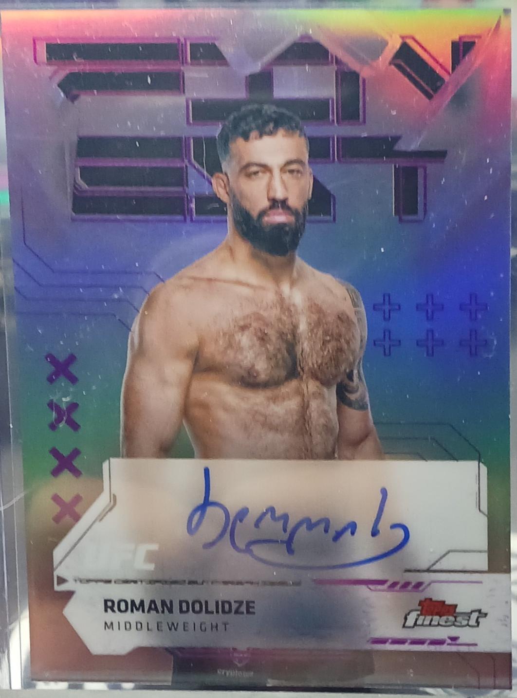Roman Dolidze 2025 Topps Finest UFC Finest Autographs #FA-RD Refractor