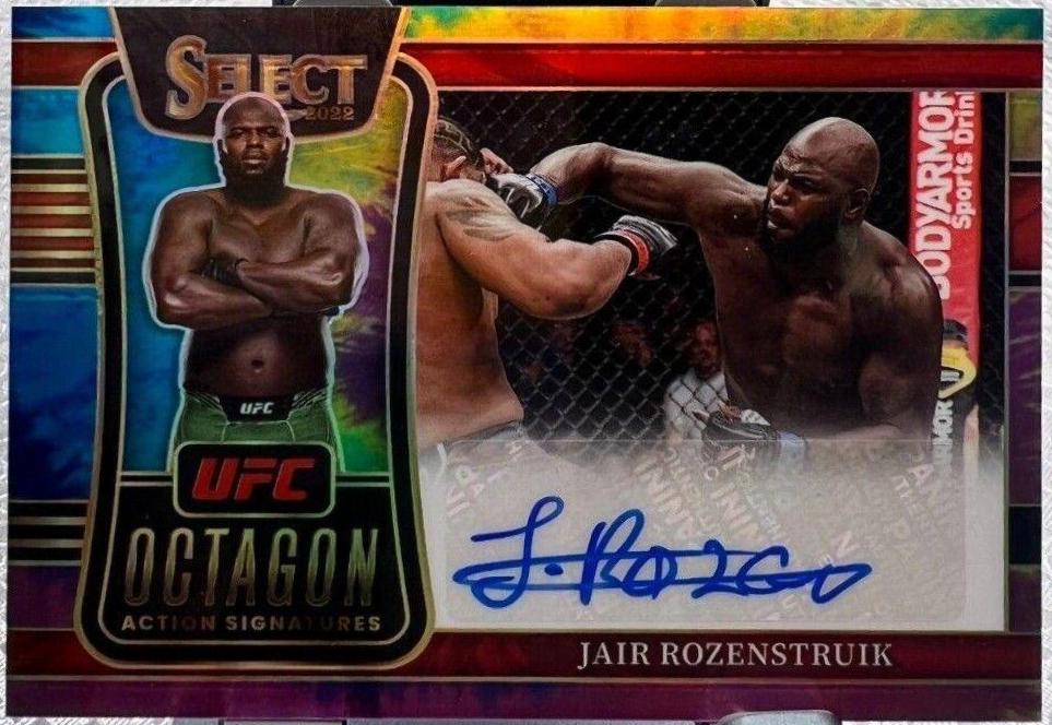 Jairzinho Rozenstruik 2022 Panini Select UFC Octagon Action Signatures #23 Tie Dye