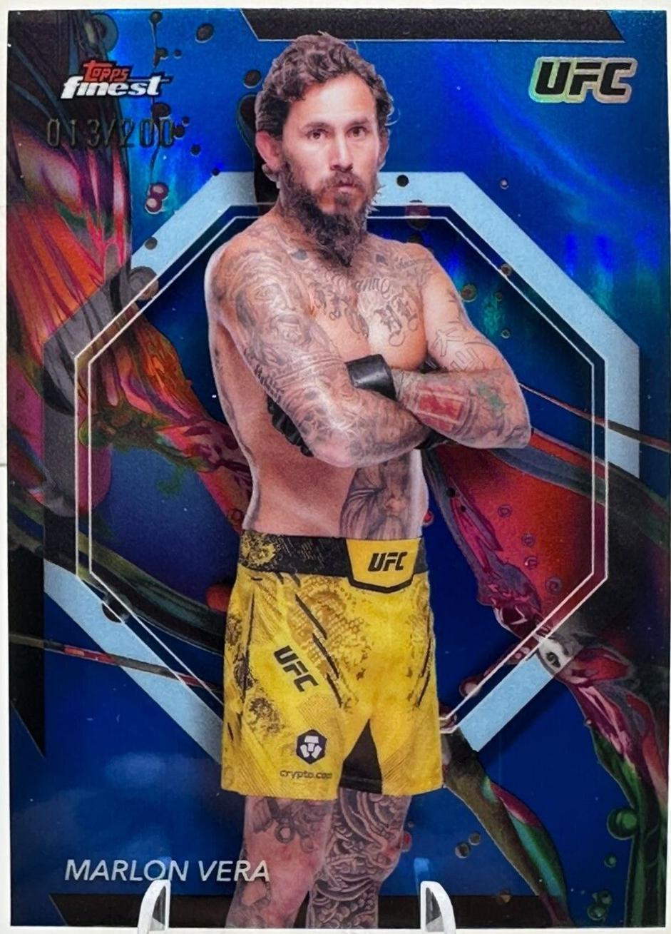 Marlon Vera 2024 Topps Finest UFC Base Common #80 Blue Refractor