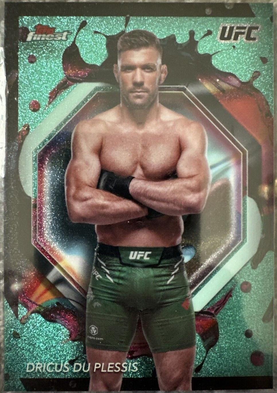Dricus Du Plessis 2024 Topps Finest UFC Base Rare #280 Aqua Glitter Refractor
