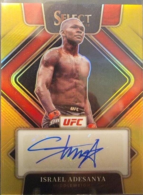 Israel Adesanya 2022 Panini Select UFC Signatures #7 Gold