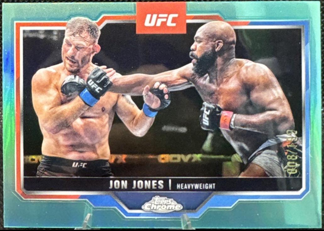 Jon Jones 2025 Topps Chrome UFC Base #83 Aqua Refractor