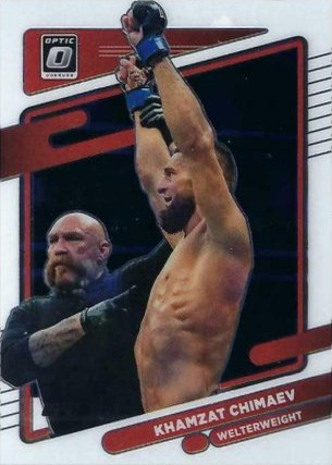 Khamzat Chimaev 2022 Panini Donruss Optic UFC Base #72 Gold Vinyl