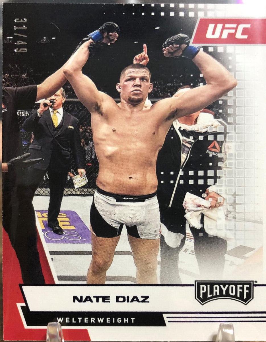 Nate Diaz 2021 Panini Chronicles UFC Base Playoff #62 Purple