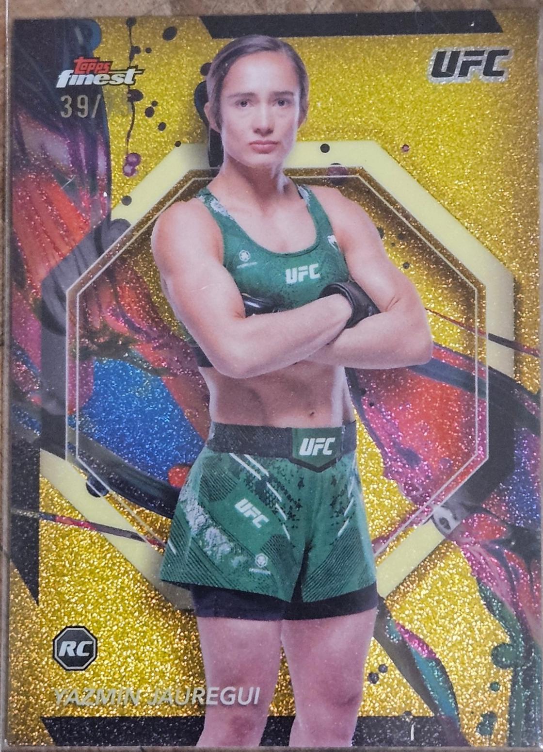 Yazmin Jauregui 2024 Topps Finest UFC Base Common #85 Yellow Glitter Refractor