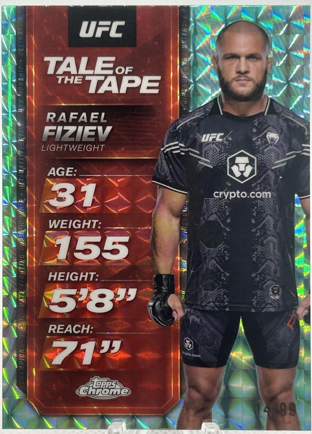 Rafael Fiziev 2025 Topps Chrome UFC Tale of the Tape #TTT-5 Geometric Aqua Refractor