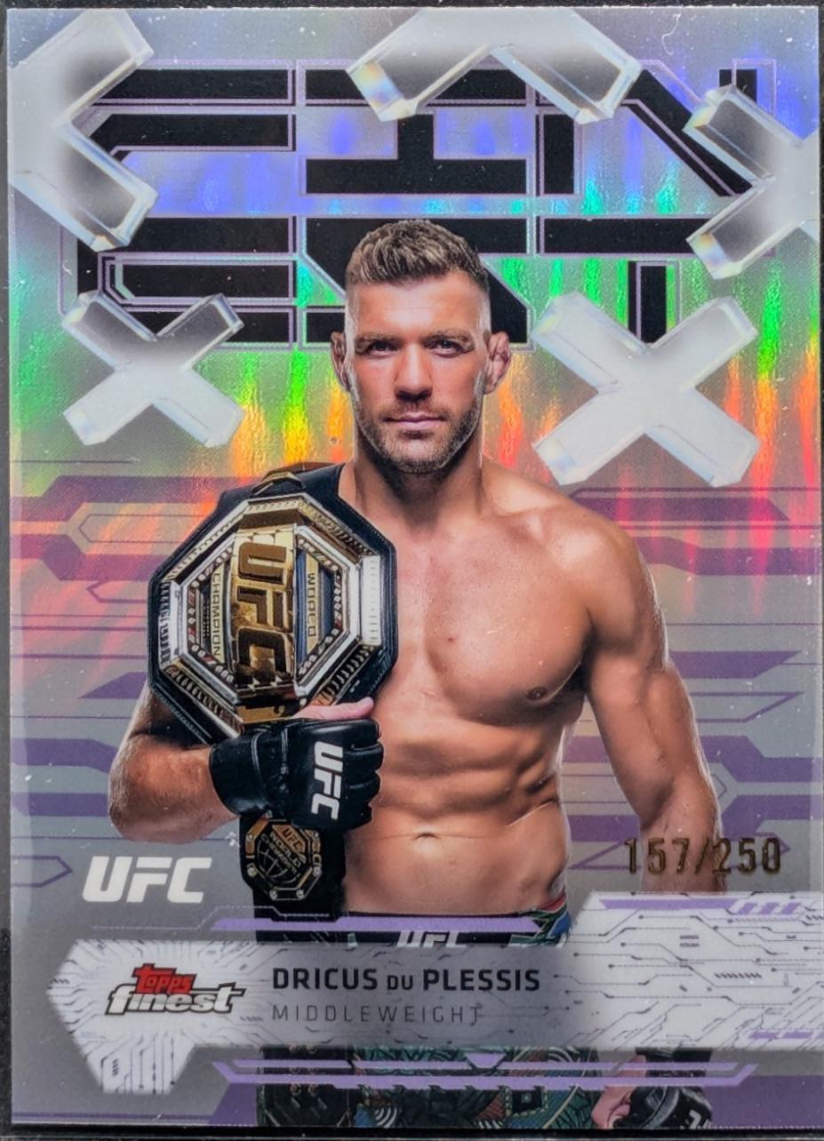 Dricus Du Plessis 2025 Topps Finest UFC Base Common #14 Purple Refractor