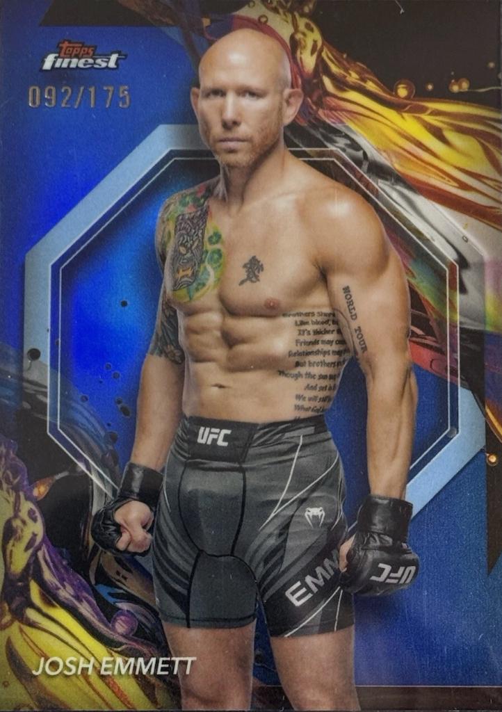 Josh Emmett 2024 Topps Finest UFC Base Uncommon #127 Blue Refractor