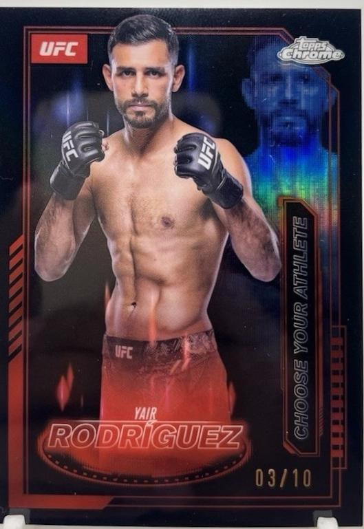 Yair Rodríguez 2025 Topps Chrome UFC Mission Control #MCL-9 Geometric Purple Refractor