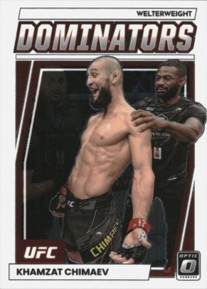 Khamzat Chimaev 2023 Panini Donruss Optic UFC Dominators #11 Gold Vinyl