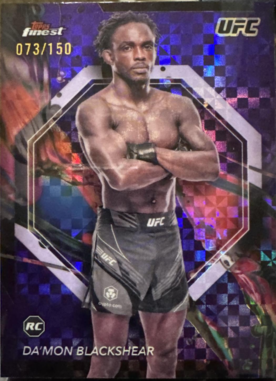 Da'Mon Blackshear 2024 Topps Finest UFC Base Common #29 Purple Checkerboard Refractor