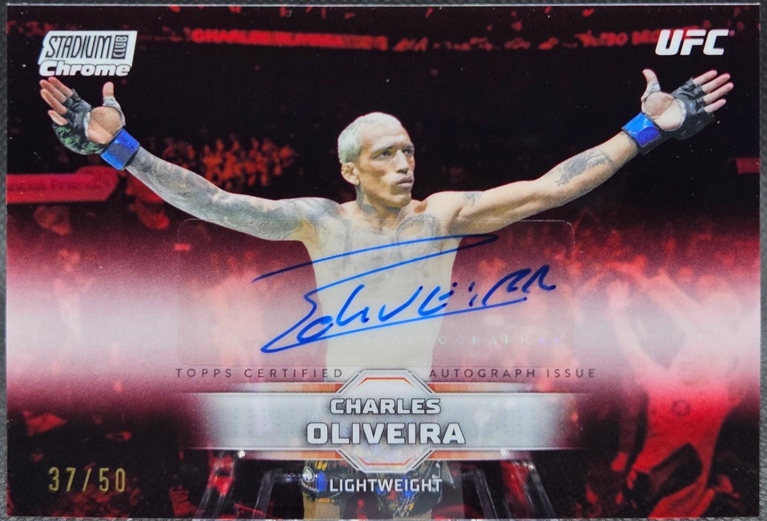 Charles Oliveira 2026 Topps Stadium Club UFC Chrome Autographs #CAV-COA Superfractor