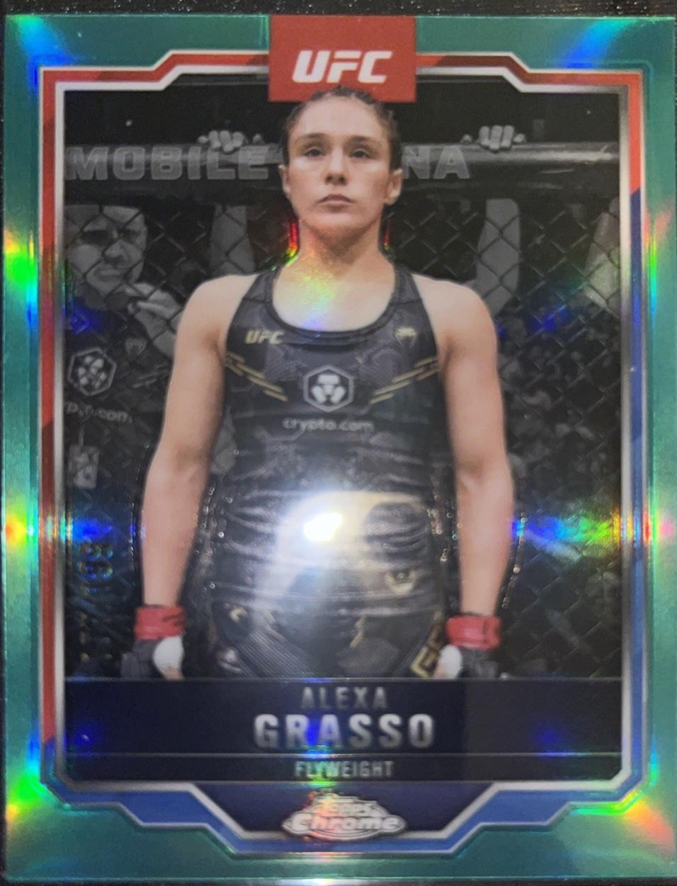 Alexa Grasso 2025 Topps Chrome UFC Base #14 Aqua Refractor