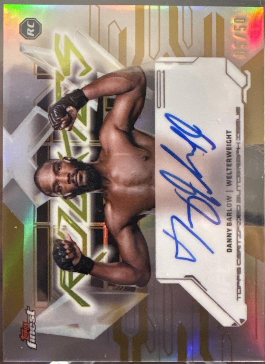 Danny Barlow 2025 Topps Finest UFC Finest Rookie Autographs #FRA-DB Gold Refractor