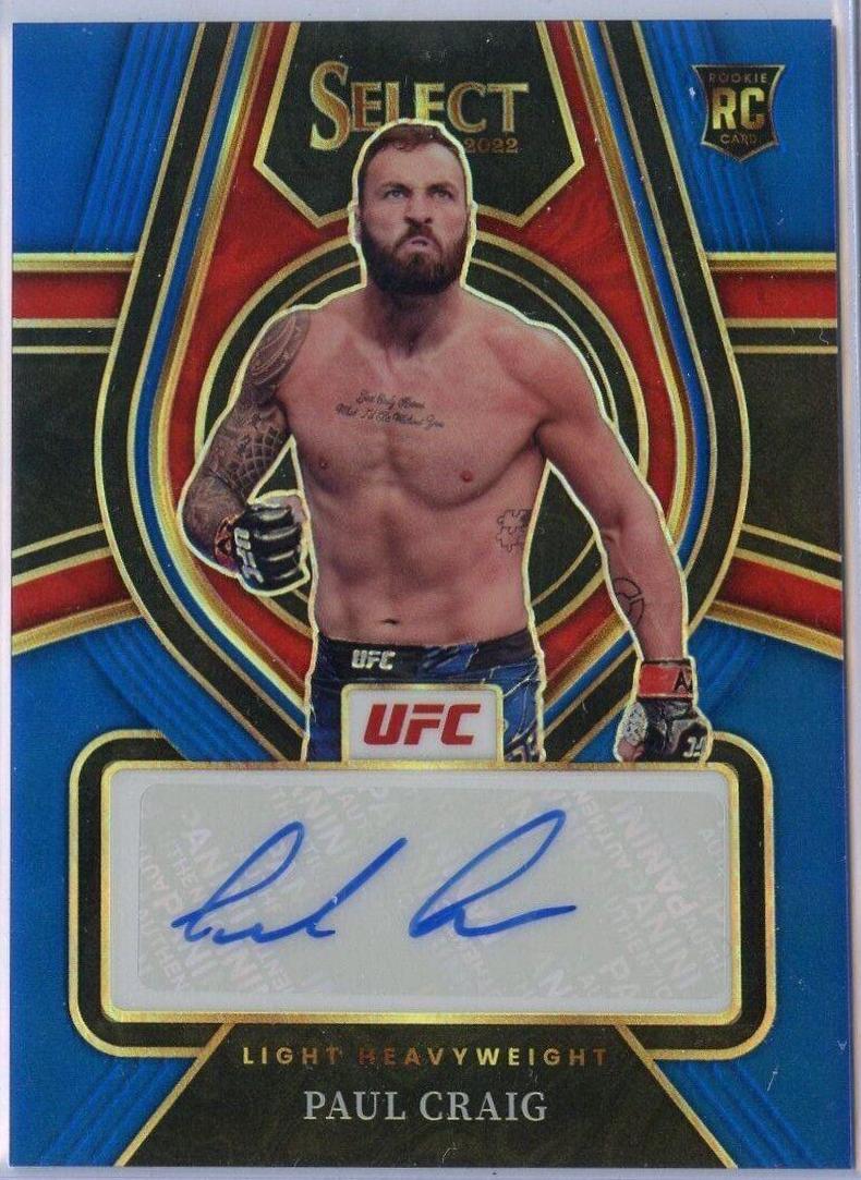 Paul Craig 2022 Panini Select UFC Rookie Signatures #5 Blue