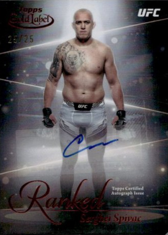 Serghei Spivac 2024 Topps Gold Label UFC Ranked Ink #RIK-SSP Black