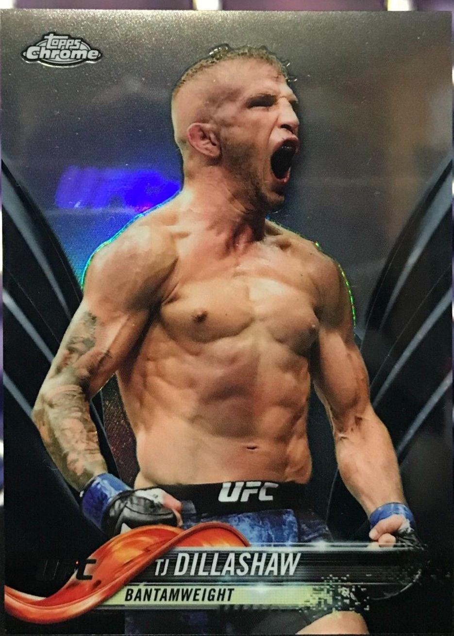 TJ Dillashaw 2018 Topps Chrome UFC Fighter Autographs #FA-TD Black