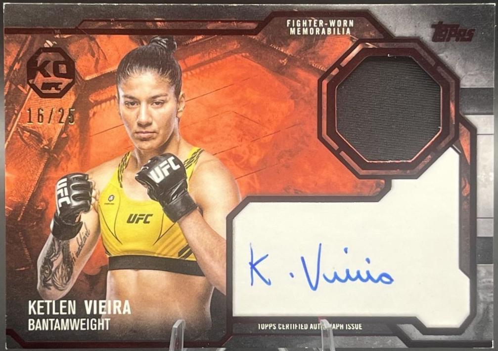 Ketlen Vieira 2025 Topps Knockout UFC Knockout Autograph Relics #KAR-KV Red