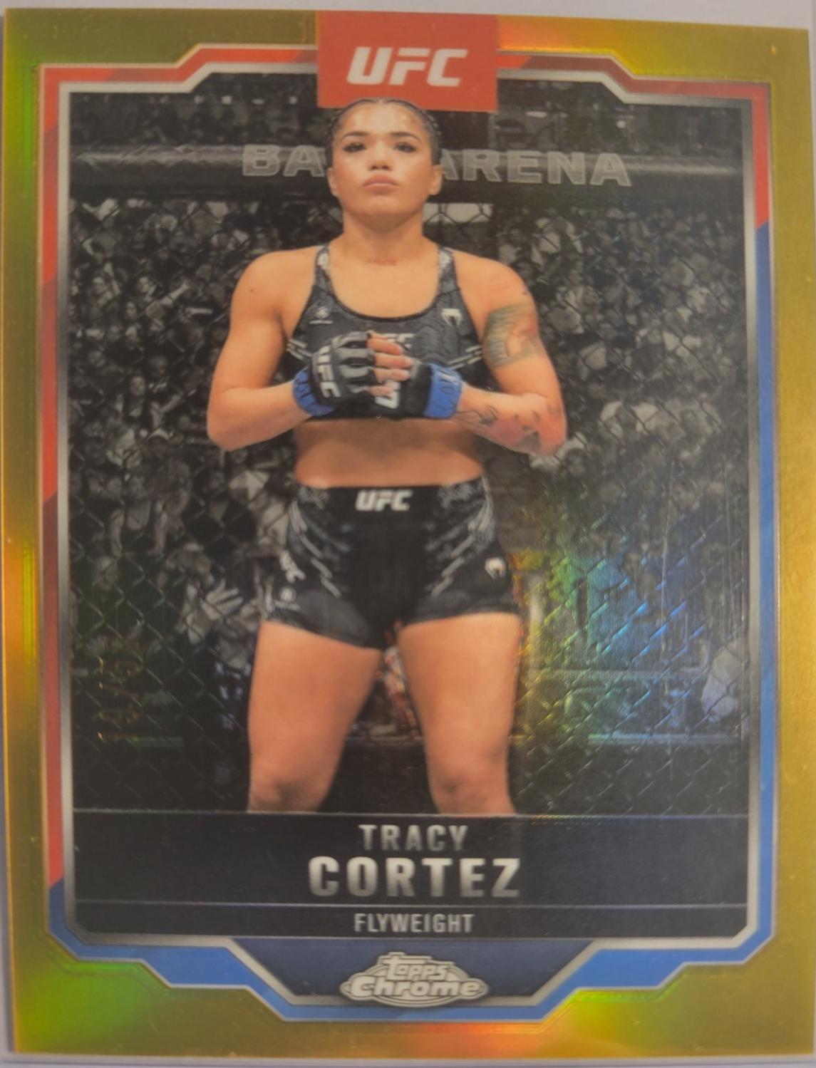 Tracy Cortez 2025 Topps Chrome UFC Base #134 Gold Refractor