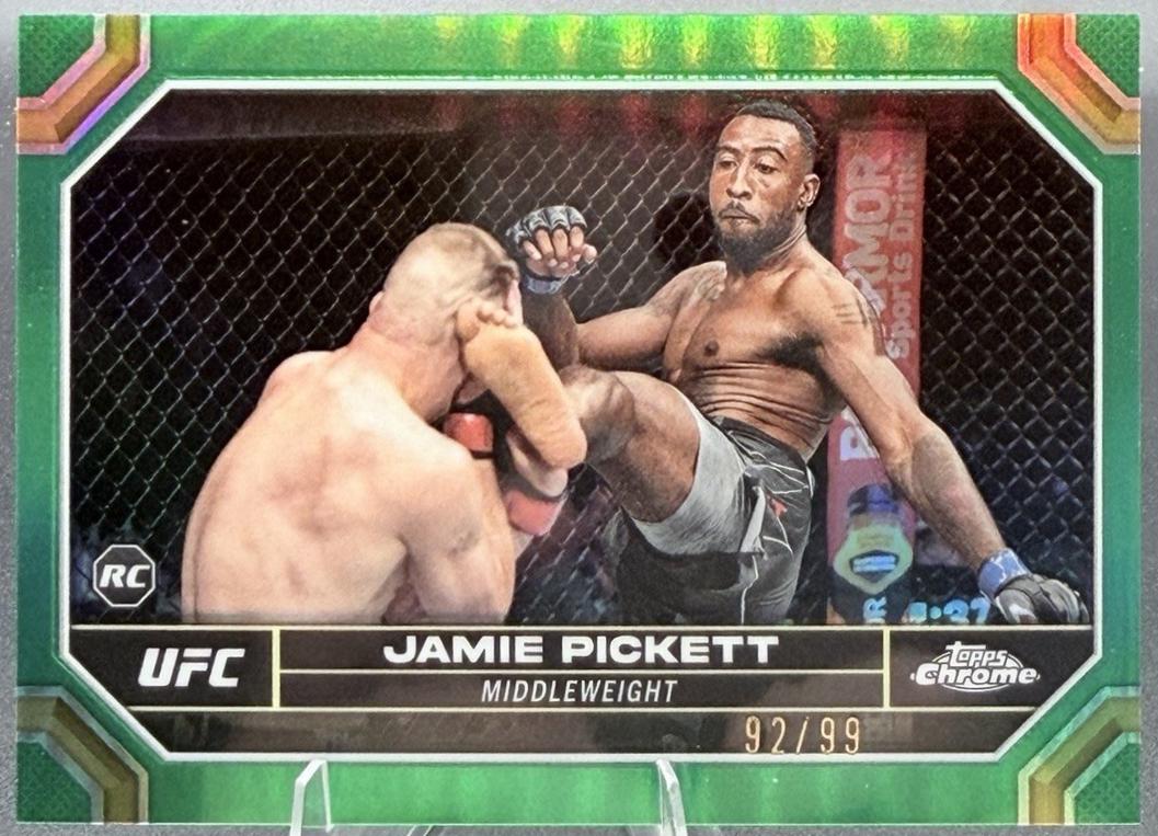 Jamie Pickett 2024 Topps Chrome UFC Base #34 Green Refractor