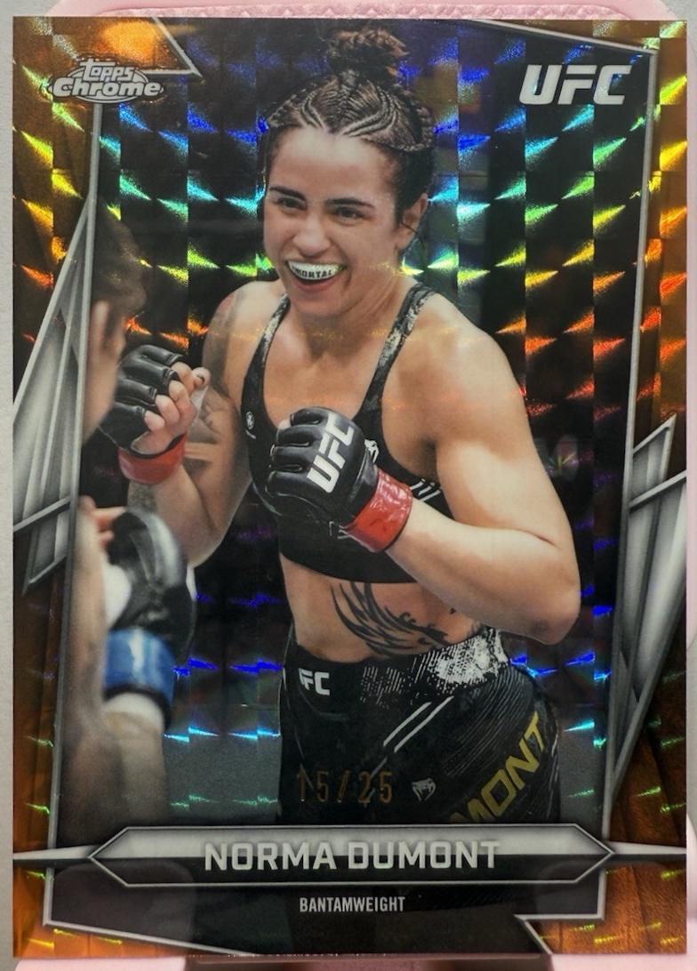Norma Dumont 2026 Topps Chrome UFC Base #68 Orange Geometric Refractor