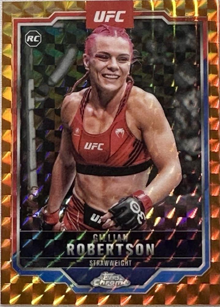 Gillian Robertson 2025 Topps Chrome UFC Base #158 Orange Geometric Refractor