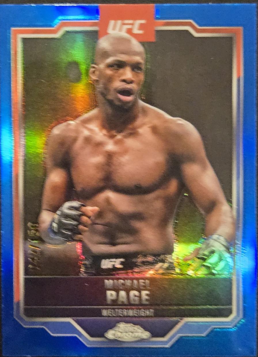 Michael Page 2025 Topps Chrome UFC Base #167 Blue Refractor