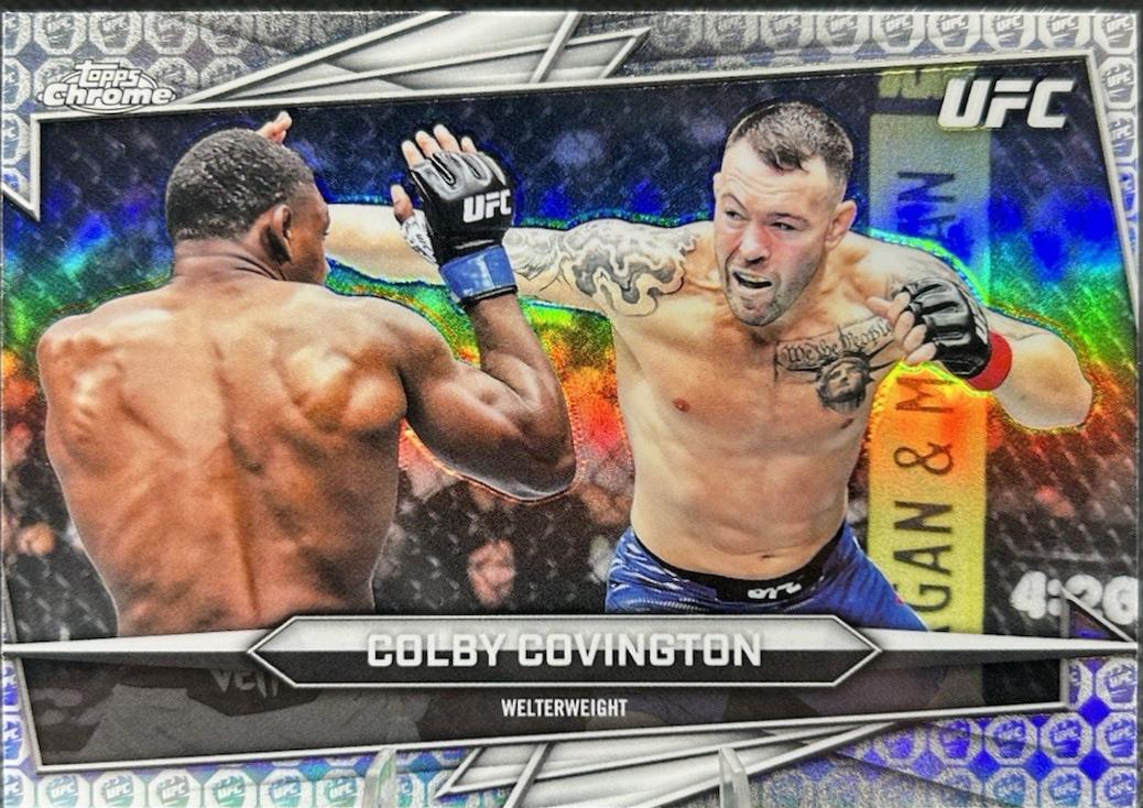Colby Covington 2026 Topps Chrome UFC Base #91 UFC Glove Refractor