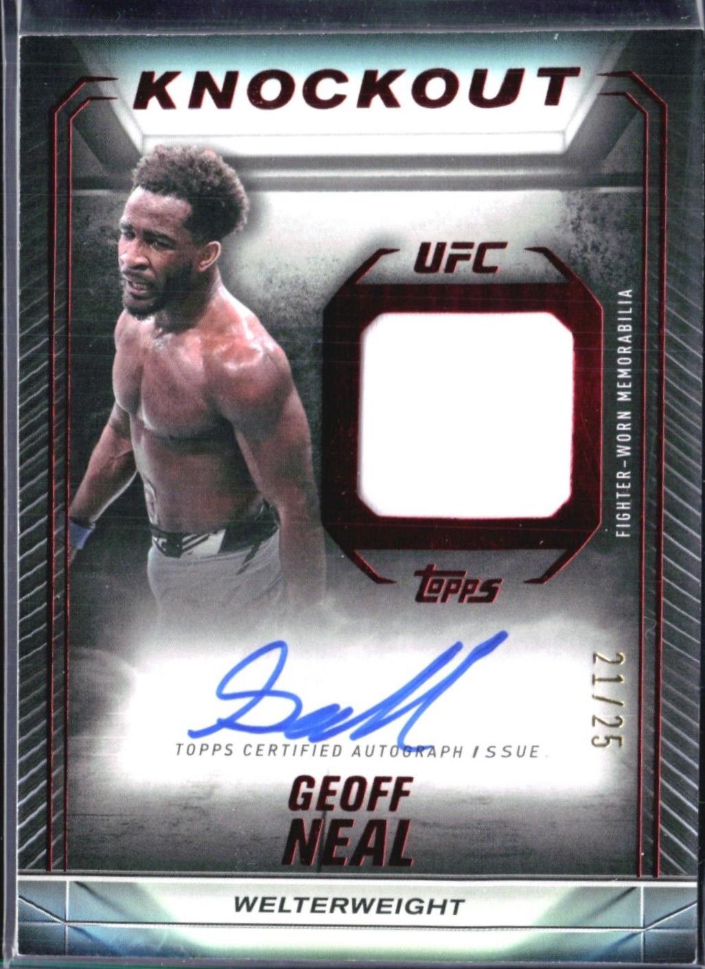 Geoff Neal 2024 Topps Knockout UFC Knockout Autograph Relics #KAR-GNL Gold