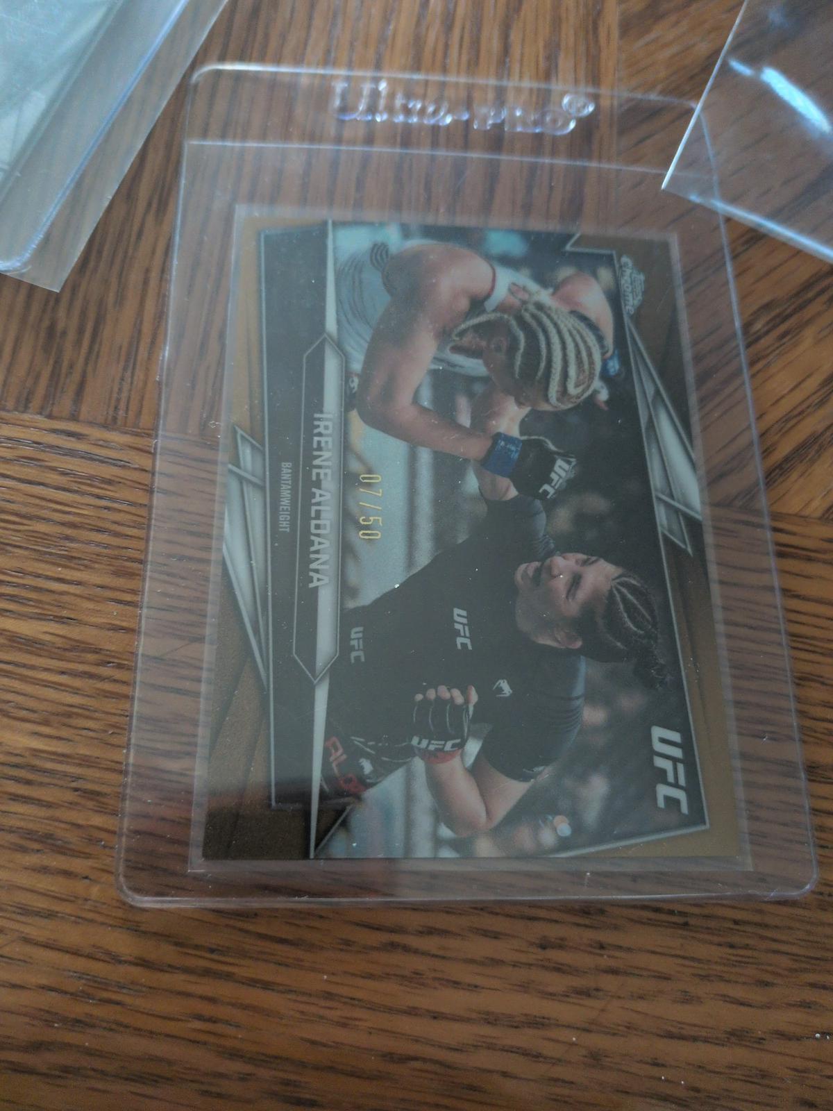 Irene Aldana 2026 Topps Chrome UFC Base #173 Gold Geometric Refractor