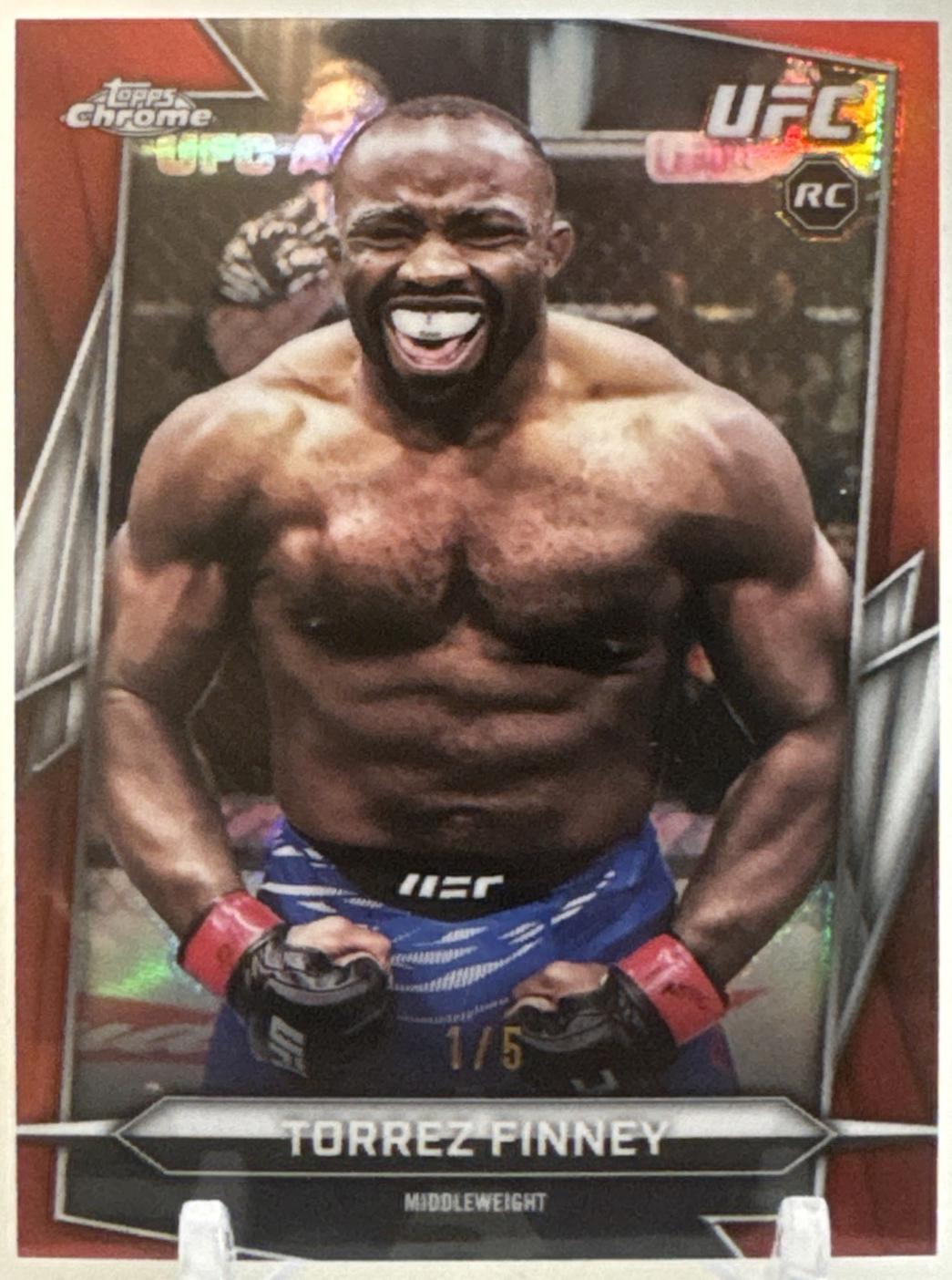 Torrez Finney 2026 Topps Chrome UFC Base #166 Red Refractor