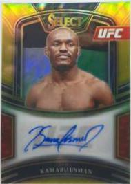 Kamaru Usman 2021 Panini Select UFC Signatures #28 Gold Prizms