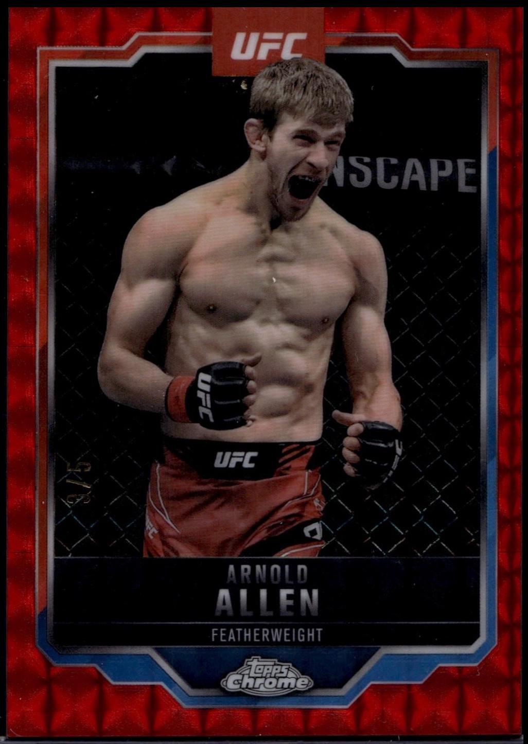 Arnold Allen 2025 Topps Chrome UFC Base #25 Red Geometric Refractor