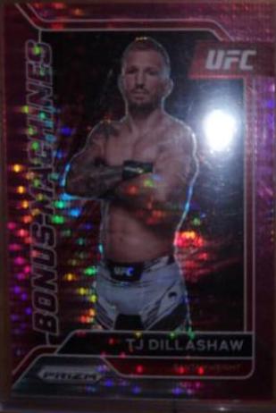TJ Dillashaw 2022 Panini Prizm UFC Bonus Machines #24 Pink Pulsar