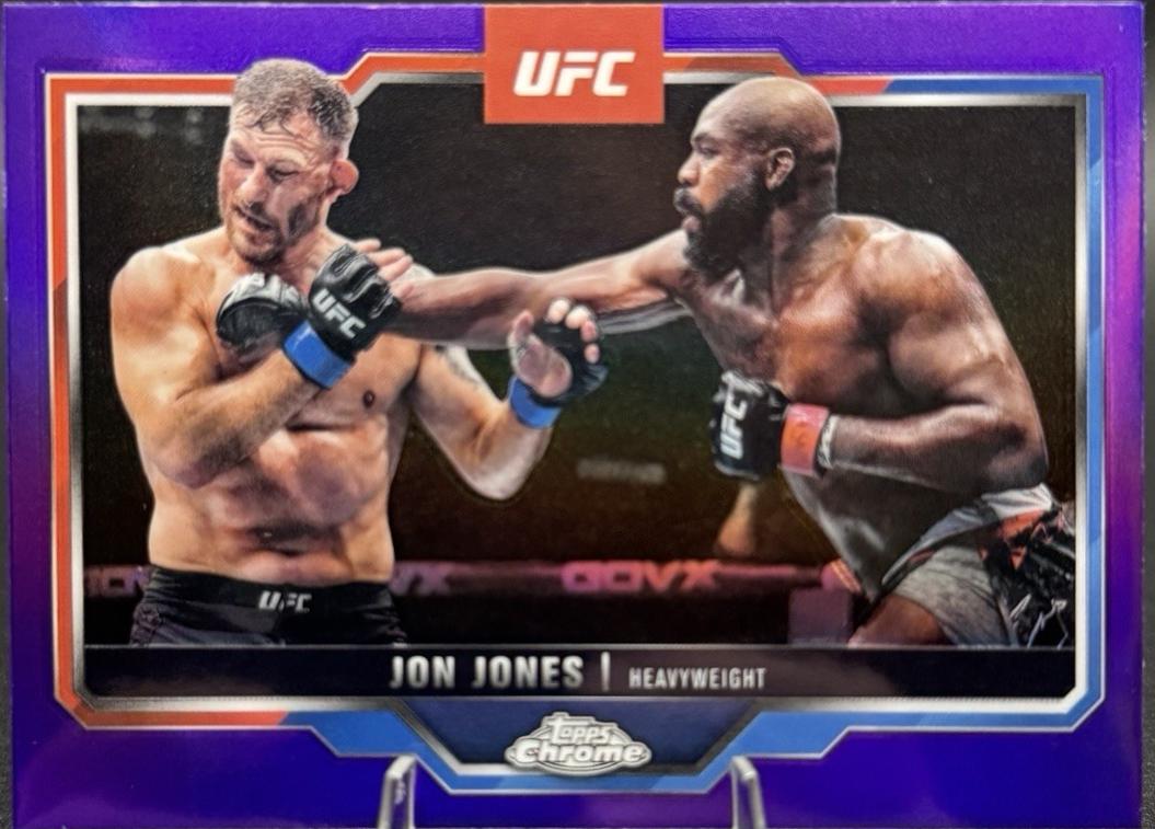 Jon Jones 2025 Topps Chrome UFC Base #83 Purple Refractor
