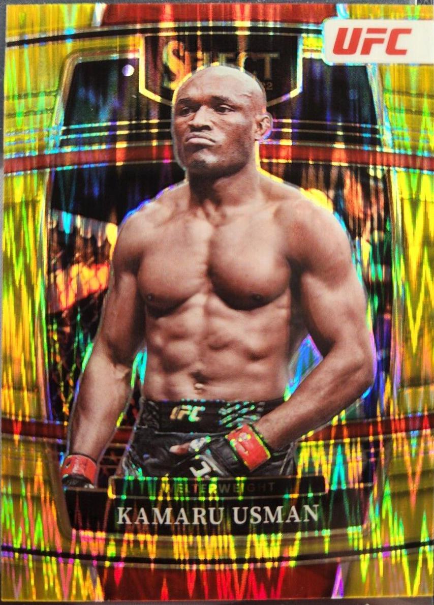 Kamaru Usman 2022 Panini Select UFC Concourse #5 Gold Flash