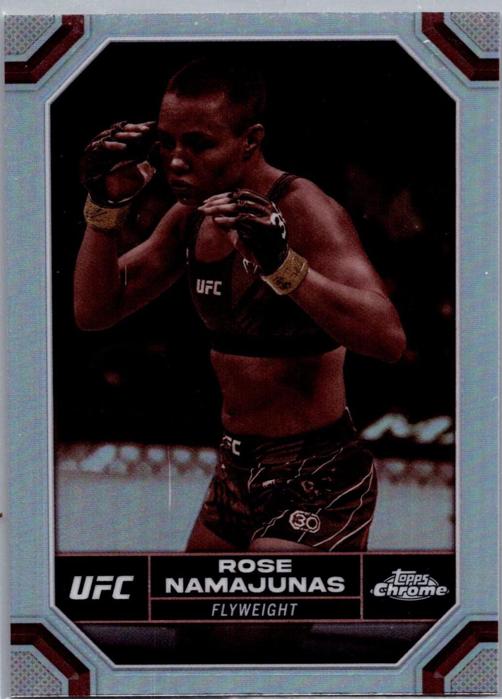 Rose Namajunas 2024 Topps Chrome UFC Base #169 Sepia Refractor