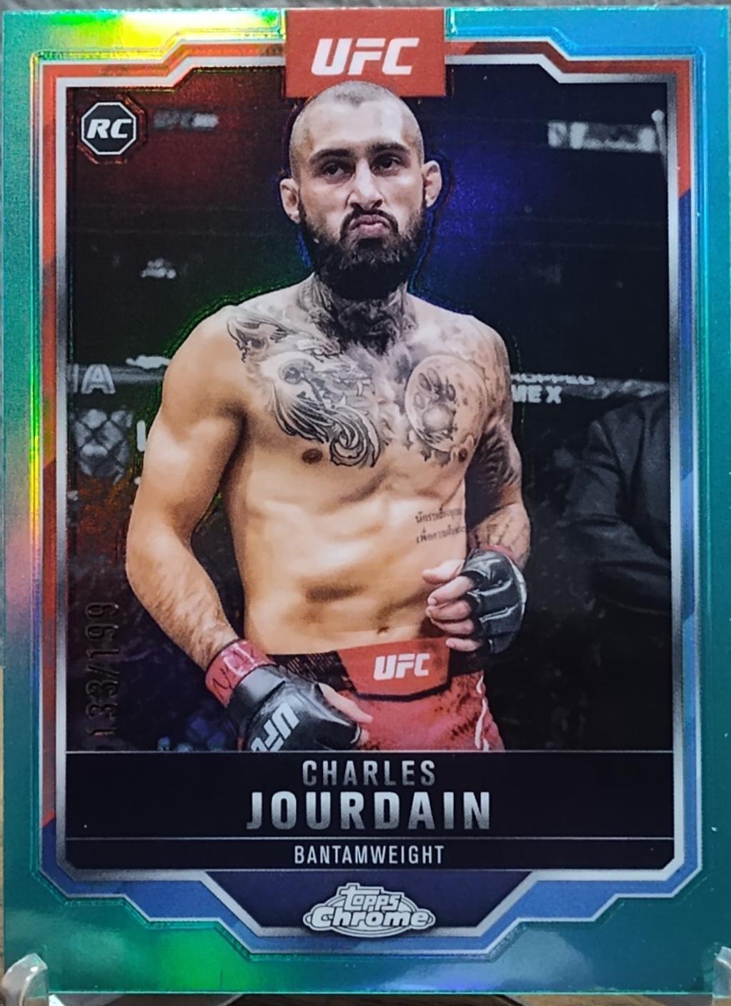 Charles Jourdain 2025 Topps Chrome UFC Base #67 Aqua Refractor