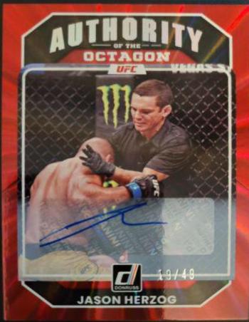 Jason Herzog 2023 Panini Donruss UFC Authority of the Octagon Signatures #223 Red Laser