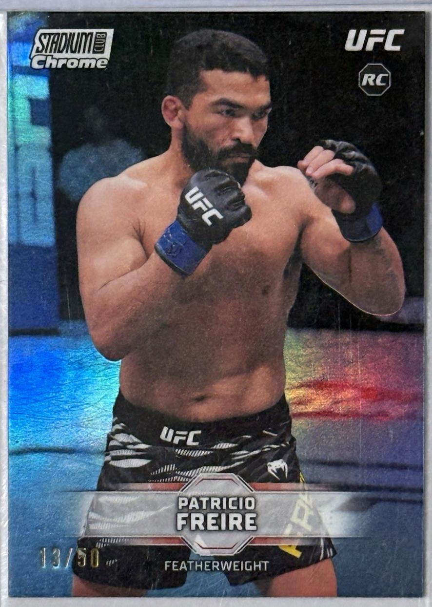 Patricio Freire 2026 Topps Stadium Club UFC Chrome Base #CB-171 Blue Refractor